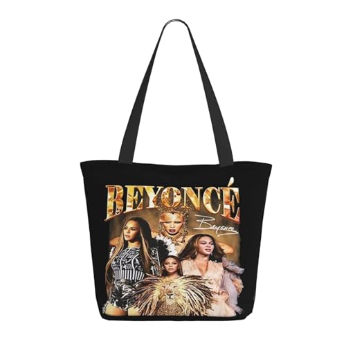 RINAFAIOT Frauen Singer Music Tote Bag mit Druckmuster Einkaufstasche für Alltag und Reisen Stylische Tote-Bag mit großem Fassungsvermögen von RINAFAIOT