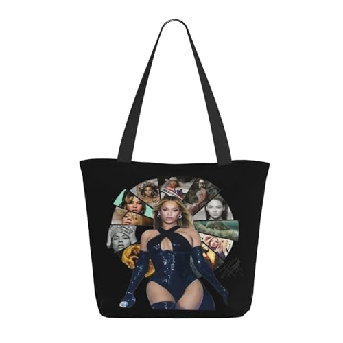 RINAFAIOT Frauen Singer Music Tote Bag mit Druckmuster Einkaufstasche für Alltag und Reisen Stylische Tote-Bag mit großem Fassungsvermögen von RINAFAIOT