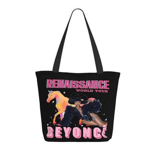 RINAFAIOT Frauen Singer Music Tote Bag mit Druckmuster Einkaufstasche für Alltag und Reisen Stylische Tote-Bag mit großem Fassungsvermögen von RINAFAIOT