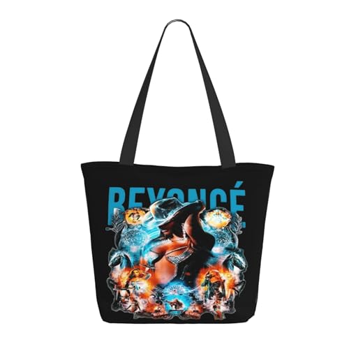 RINAFAIOT Frauen Singer Music Tote Bag mit Druckmuster Einkaufstasche für Alltag und Reisen Stylische Tote-Bag mit großem Fassungsvermögen von RINAFAIOT