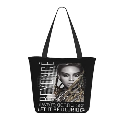 RINAFAIOT Frauen Singer Music Tote Bag mit Druckmuster Einkaufstasche für Alltag und Reisen Stylische Tote-Bag mit großem Fassungsvermögen von RINAFAIOT