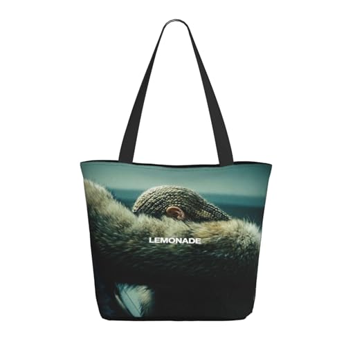 RINAFAIOT Frauen Singer Music Tote Bag mit Druckmuster Einkaufstasche für Alltag und Reisen Stylische Tote-Bag mit großem Fassungsvermögen von RINAFAIOT