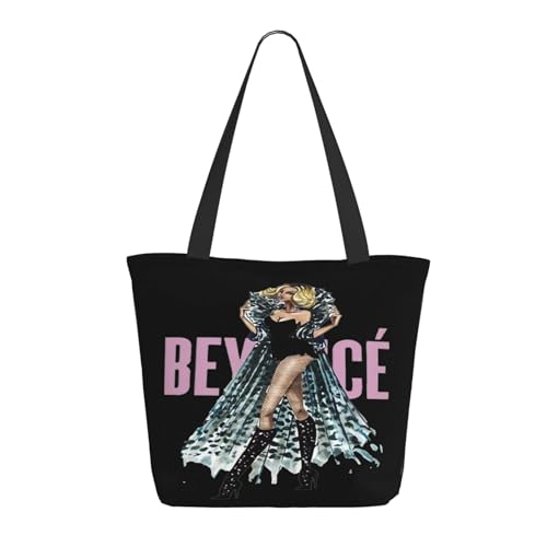 RINAFAIOT Frauen Singer Music Tote Bag mit Druckmuster Einkaufstasche für Alltag und Reisen Stylische Tote-Bag mit großem Fassungsvermögen von RINAFAIOT