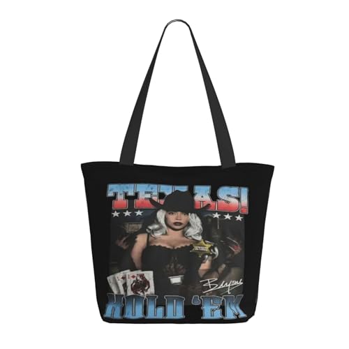RINAFAIOT Frauen Singer Music Tote Bag mit Druckmuster Einkaufstasche für Alltag und Reisen Stylische Tote-Bag mit großem Fassungsvermögen von RINAFAIOT