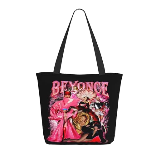 RINAFAIOT Frauen Singer Music Tote Bag mit Druckmuster Einkaufstasche für Alltag und Reisen Stylische Tote-Bag mit großem Fassungsvermögen von RINAFAIOT