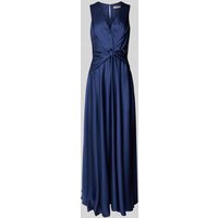 Rinascimento Abendkleid mit V-Ausschnitt und Knotendetail in Blau, Größe M von RINASCIMENTO