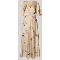 Rinascimento Cocktailkleid in Midilänge mit floralem Allover-Print in Sand, Größe M von RINASCIMENTO