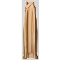 Rinascimento Neckholder-Abendkleid mit rückseitigem Reißverschluss in Sand, Größe L von RINASCIMENTO