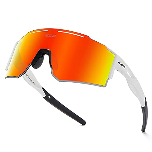 RINKUOLYO Polarisierte Sport-Sonnenbrille für Damen und Herren, UV-Schutz 400, zum Radfahren, Skifahren, Fahren, C22, Medium von RINKUOLYO