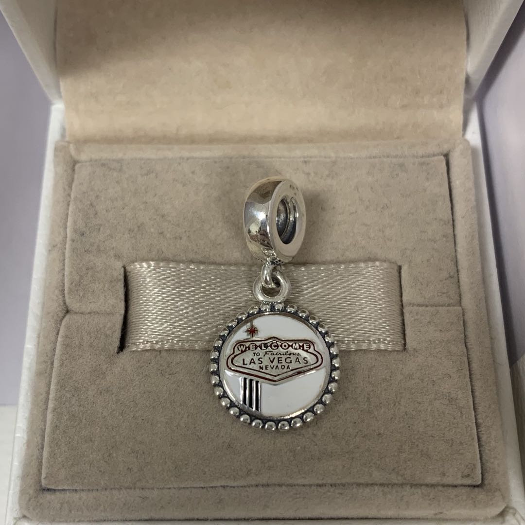 Pandora Las Vegas Exclusive Dangle Charm Anhänger, S925 Sterling Silber Schmuck, Minimalismus, Ikone, Für Armbänder, Halsketten, Emaillehandwerk von RINPOCHEsCollections