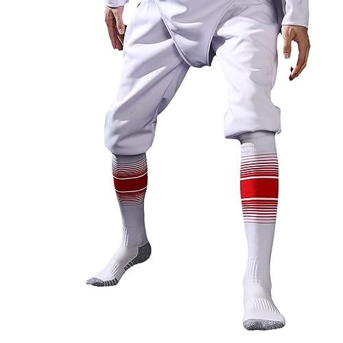 RINUD Verdickte Fechtsocken Hohe Lange Sportsocken for Degensäbelfolie Fechtschutzstrümpfe for Fechter Von Kindern Und Erwachsenen(Red,Medium(EU34-38)) von RINUD