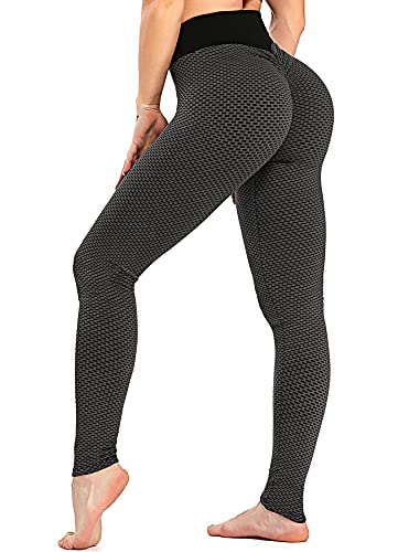 RIOJOY Damen Push Up Leggings - High Waist Anti Cellulite Leggins Scrunch Butt Po Lifting Sporthose Yogahose, Schwarz L von RIOJOY