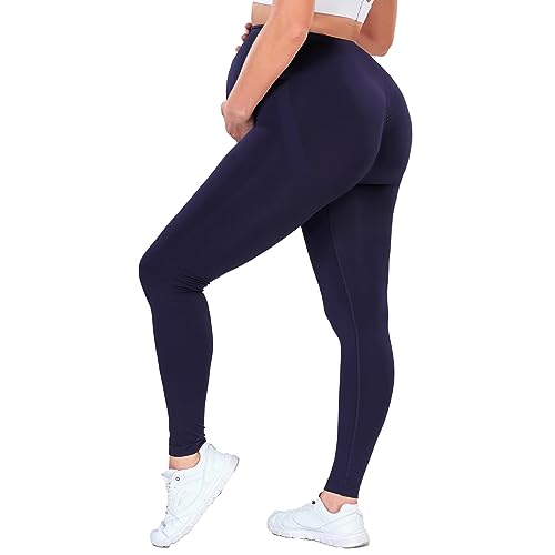 RIOJOY Damen Umstandsleggings Umstandshose für Schwangerschaft Lange Leggings Blau-2,L von RIOJOY