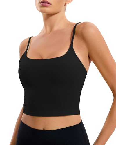 RIOJOY Sport BH Damen, Sport BH Mit Verstellbaren Trägern, Herausnehmbare Einlagen, Crop Tops, Tank Top Mit Integriertem BHS von RIOJOY