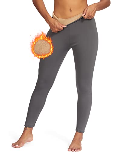 RIOJOY Thermo Leggings Damen Gefütterte Leggings Mit Fleece Verdickte Winter Warme Leggings Hose für Alltag von RIOJOY