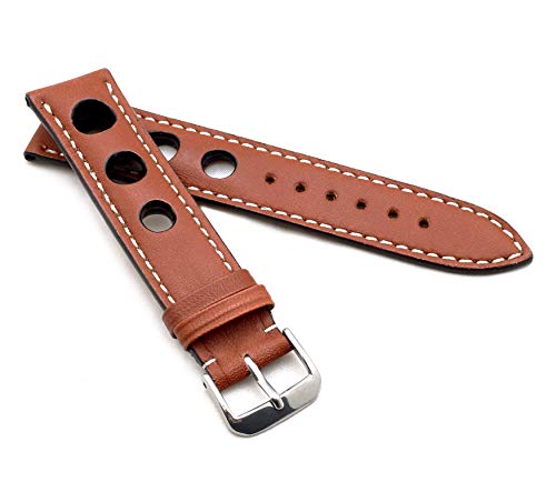 RIOS1931 Unisex Uhrenarmband Juchtenleder Modell Kaluga 19 mm Cognac von RIOS1931