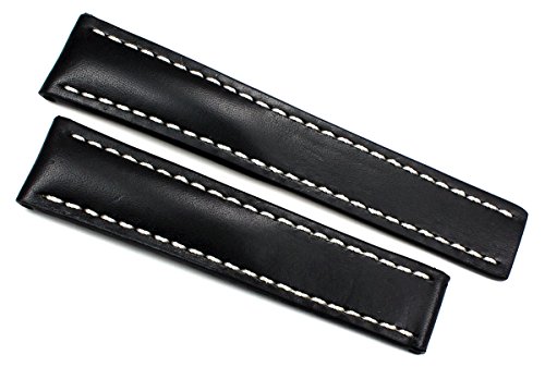 RIOS1931 Herren Leder Uhrenarmband Faltschließe Breitling 22 Millimeter Braun Modern Klassisch Pilot Sport Robust 3.5 Millimeter von RIOS1931