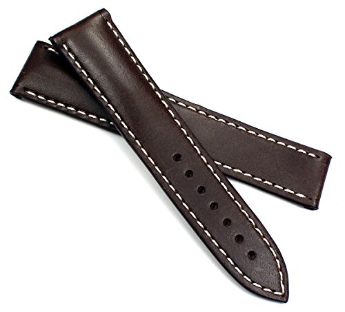 RIOS1931 22mm Herren echt Juchten Leder Uhrenarmband kompatibel Faltschließe Omega Handvernäht von RIOS1931