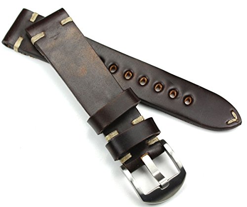 RIOS1931 22mm Terra Shell Cordovan dunkel braun kräftiges Military Style Armband Retro Look Quality Strap Flieger Band Top Qualität RIOS1931 22mm Terra Shell Cordovan dunkel braun kräftiges Military Style Armband Retro Look Quality Strap Flieger Band Top Qualität von RIOS1931