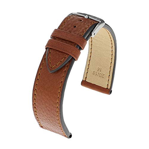 RIOS1931 Bio zertifiziertes Uhrenarmband Bio Nappaleder Mod. 412 Peiting Farbe Cognac Breite 20mm Länge 114/82mm von RIOS1931