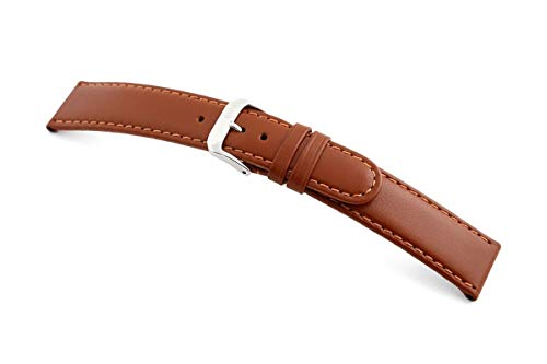 RIOS1931 Herren Uhrenarmband Arizona Mod. 46 Echt Sattelleder Breite 20 mm Länge 124/92 mm Farbe Cognac von RIOS1931