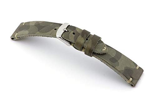 RIOS1931 Herren Uhrenarmband Baxter Mod. 163 Echt Rindsleder Breite 20 mm Länge 114/82 mm Farbe steingrau von RIOS1931