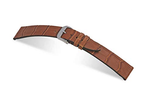 RIOS1931 Herren Uhrenarmband Miami Mod. 35 Alligatorennarbung geprägt Breite 18 mm Länge 114/82 mm Farbe Cognac von RIOS1931