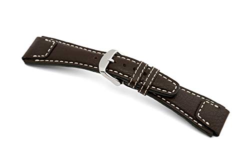 RIOS1931 Herren Uhrenarmband Nature Mod. 61 Echt Büffelleder Breite 20 mm Länge 114/82 mm Farbe Mokka von RIOS1931