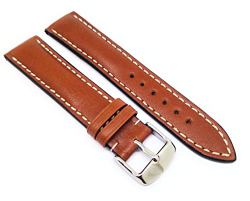 RIOS1931 Herren Uhrenarmband Tornado Mod. 312 Echt Juchtenleder Breite 20 mm Länge 114/82 mm Farbe Cognac von RIOS1931