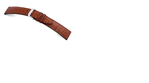 RIOS1931 Uhrenarmband Echt Alligator Fullcut Cognac Bandanstoss 19 mm von RIOS1931