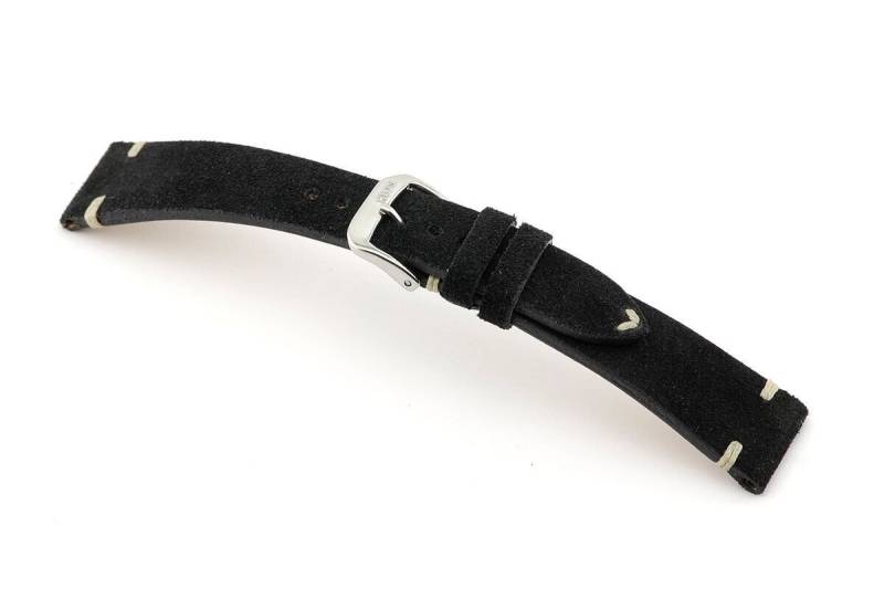RIOS1931 Uhrenarmband RIOS1931 Echt Velourleder Modell Hudson in Schwarz von RIOS1931