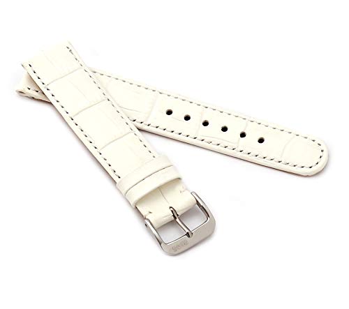 RIOS1931 Unisex Uhrenarmband Alligator Style Modell Argentina 22 mm Weiß von RIOS1931
