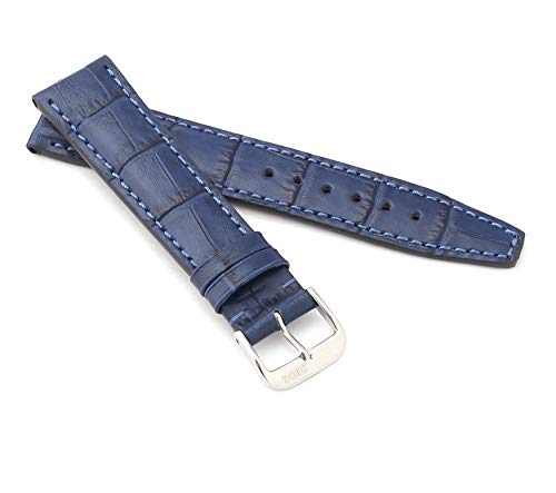 RIOS1931 Unisex Uhrenarmband Alligator Style Modell Dallas 19 mm Marineblau von RIOS1931