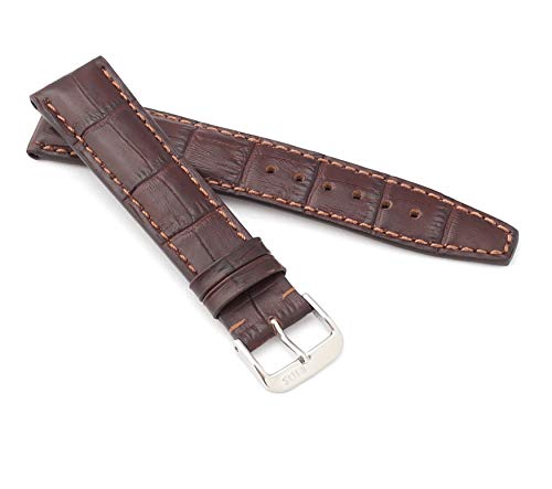 RIOS1931 Unisex Uhrenarmband Alligator Style Modell Dallas 19 mm Mokka von RIOS1931