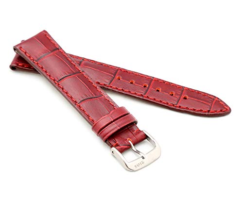 RIOS1931 Unisex Uhrenarmband Alligator Style Modell Louisiana 22 mm Bordeaux von RIOS1931