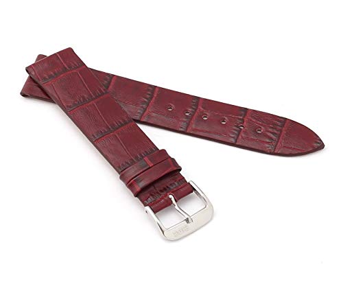 RIOS1931 Unisex Uhrenarmband Alligator Style Modell Miami 16 mm Bordeaux von RIOS1931