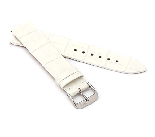 RIOS1931 Unisex Uhrenarmband Alligator Style Modell Miami 16 mm Weiß von RIOS1931