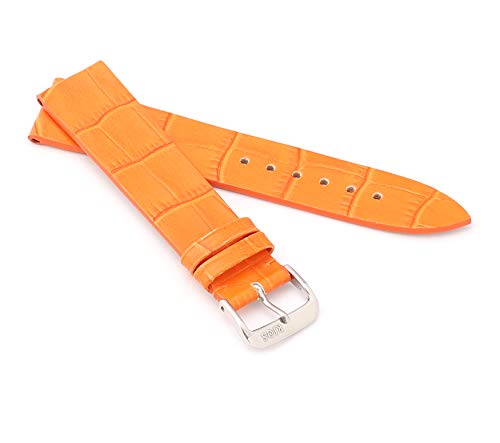 RIOS1931 Unisex Uhrenarmband Alligator Style Modell Miami 18 mm Orange von RIOS1931