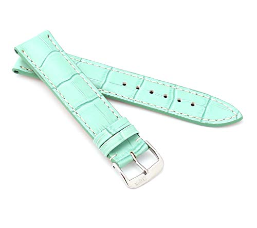 RIOS1931 Unisex Uhrenarmband Alligator Style Modell New Orleans 18 mm Türkis von RIOS1931