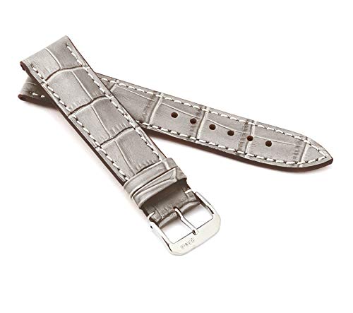 RIOS1931 Unisex Uhrenarmband Alligator Style Modell New Orleans 20 mm Steingrau von RIOS1931