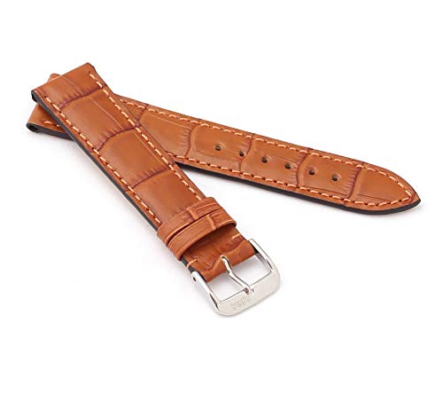 RIOS1931 Unisex Uhrenarmband Alligator Style Modell Orlando 19 mm Cognac von RIOS1931