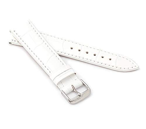 RIOS1931 Unisex Uhrenarmband Alligator Style Modell Orlando 19 mm Weiß von RIOS1931