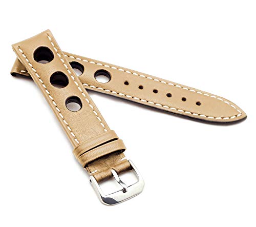 RIOS1931 Unisex Uhrenarmband Juchtenleder Modell Kaluga 20 mm Sand von RIOS1931