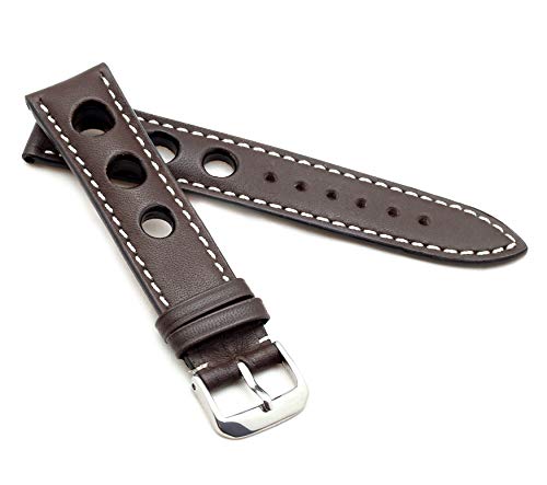 RIOS1931 Unisex Uhrenarmband Juchtenleder Modell Kaluga 22 mm Mokka von RIOS1931