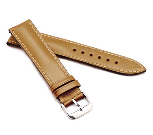 RIOS1931 Unisex Uhrenarmband Juchtenleder Modell Moscow 18 mm Honig von RIOS1931