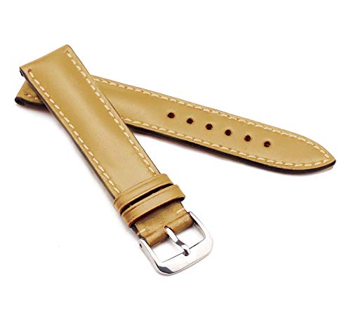 RIOS1931 Unisex Uhrenarmband Juchtenleder Modell Moscow 20/16 mm Sand von RIOS1931