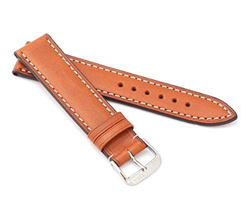 RIOS1931 Unisex Uhrenarmband Juchtenleder Modell Pensa 20/18 mm Cognac von RIOS1931