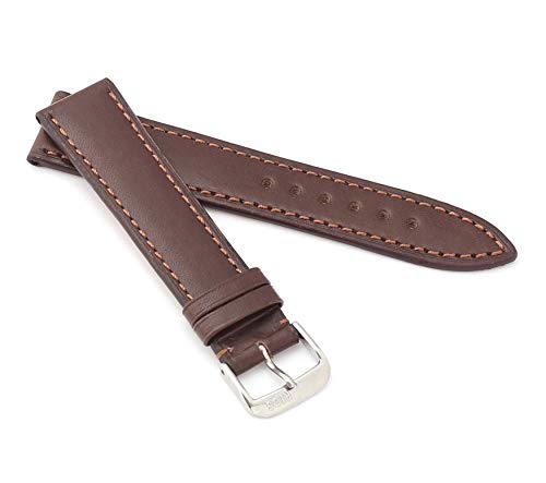 RIOS1931 Unisex Uhrenarmband Juchtenleder Modell Samara 19 mm Mokka von RIOS1931