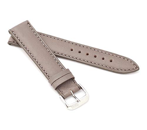 RIOS1931 Unisex Uhrenarmband Juchtenleder Modell Samara 19 mm Steingrau von RIOS1931