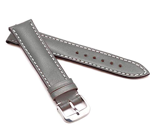 RIOS1931 Unisex Uhrenarmband Juchtenleder Modell St. Petersburg 18 mm Steingrau von RIOS1931